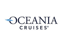 Logo von Oceania Cruises mit dunkelblauem Schriftzug auf weißem Hintergrund.